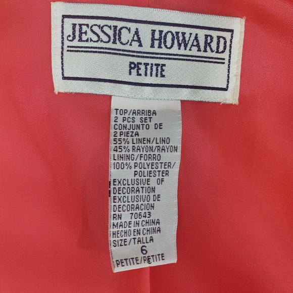 Jessica Howard two piece coral dress suit size 6P - Picture 8 of 16